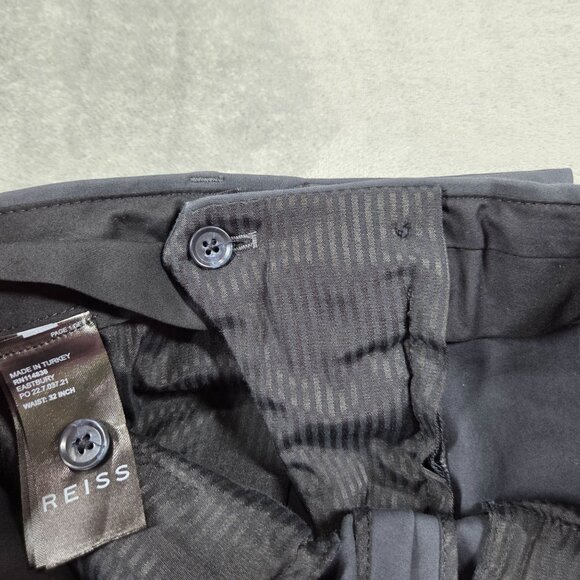 Reiss Pants Mens 32X32 Gray Eastbury Slim Fit Cotton Blend Preppy Stretch Chinos - Picture 4 of 9